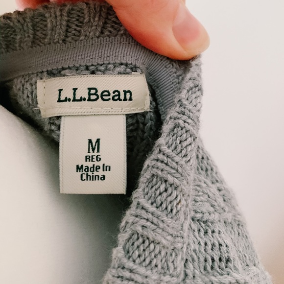 Grey cable knit sweater by L.L. Bean - Picture 3 of 5